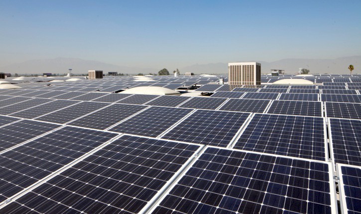 Solar panels at a solar power plant