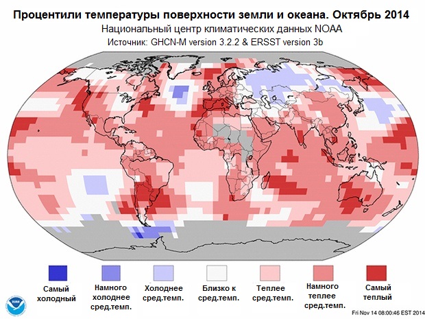 Температура в октябре 2014 года