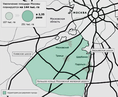 Карта новой Москвы