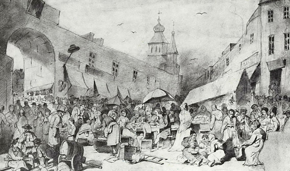 Василий Перов, «Толкучий рынок в Москве», 1868